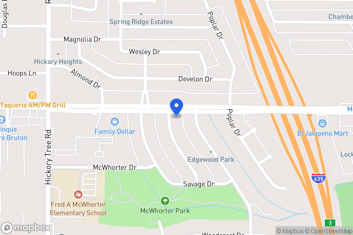 Map of 1602 Evergreen Dr