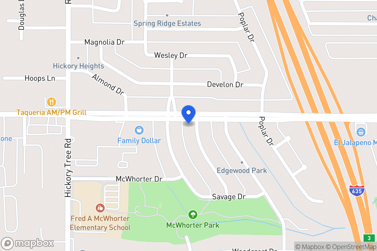 Map of 1603 Evergreen Dr