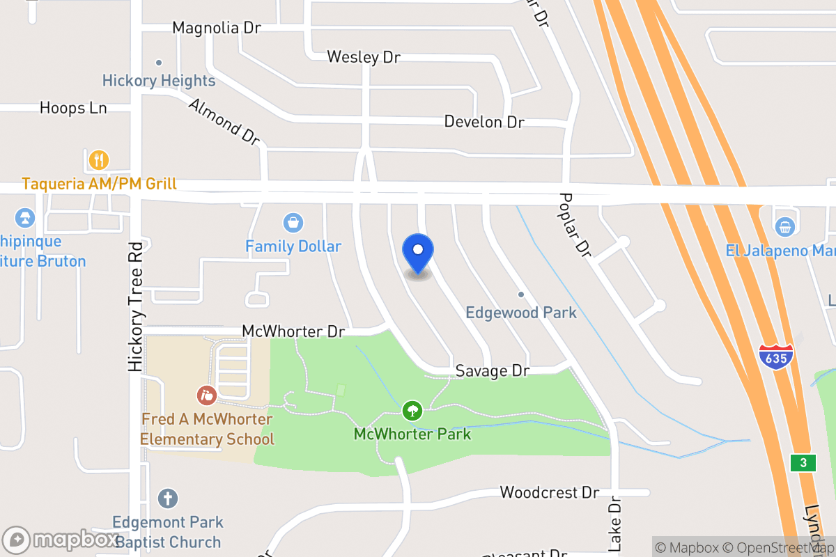 Map of 1623 Evergreen Dr