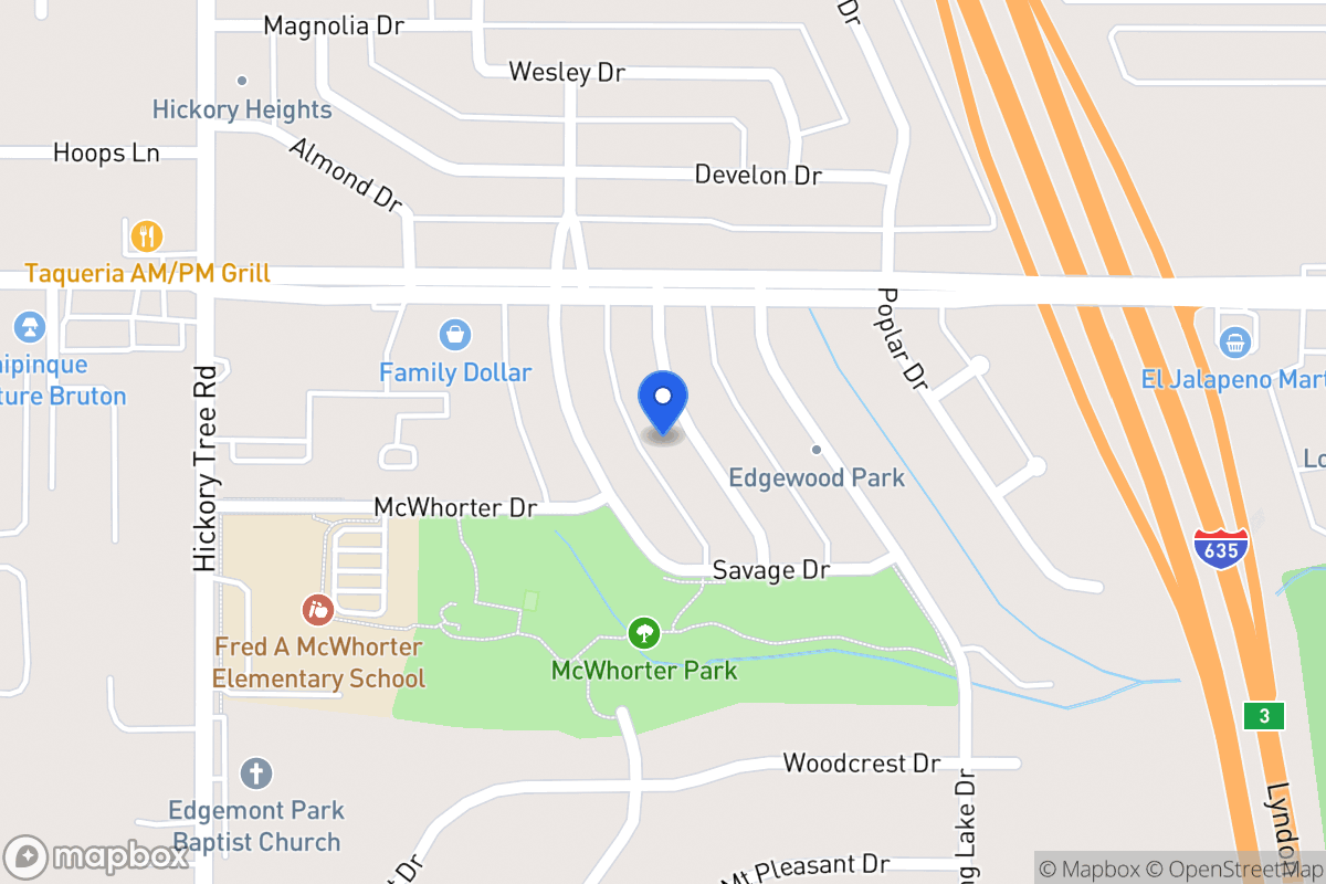 Map of 1627 Evergreen Dr