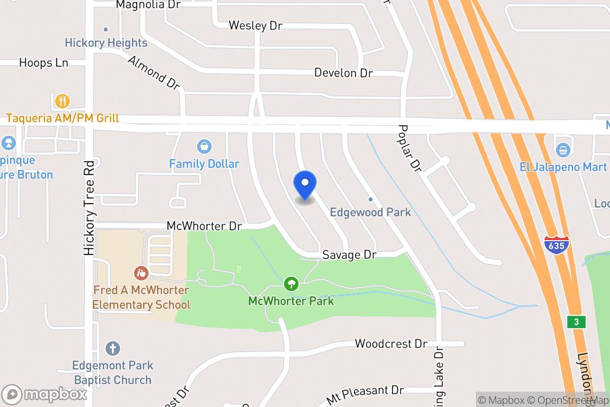 Map of 1631 Evergreen Dr