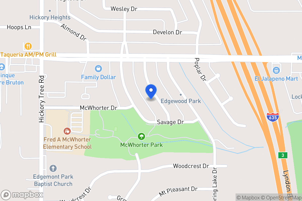 Map of 1635 Evergreen Dr