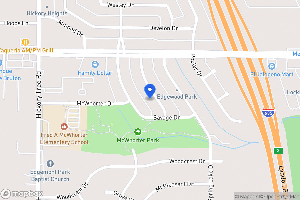 Map of 1639 Evergreen Dr