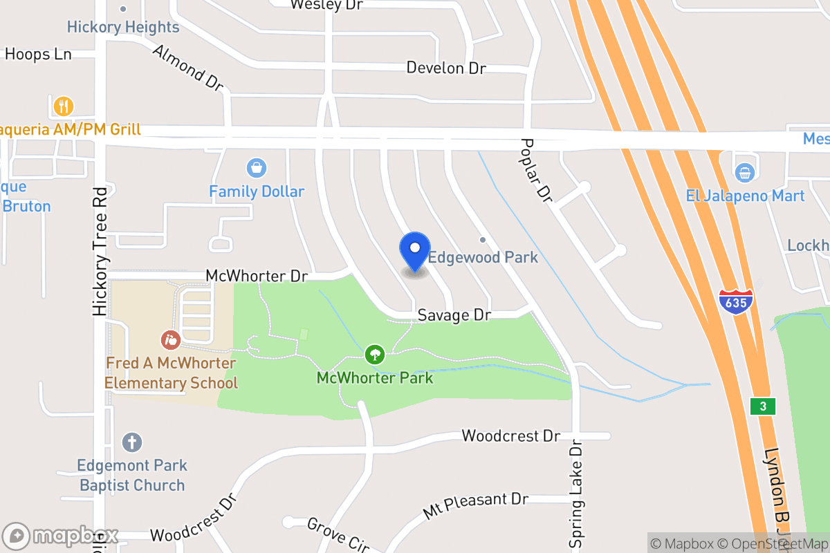Map of 1643 Evergreen Dr