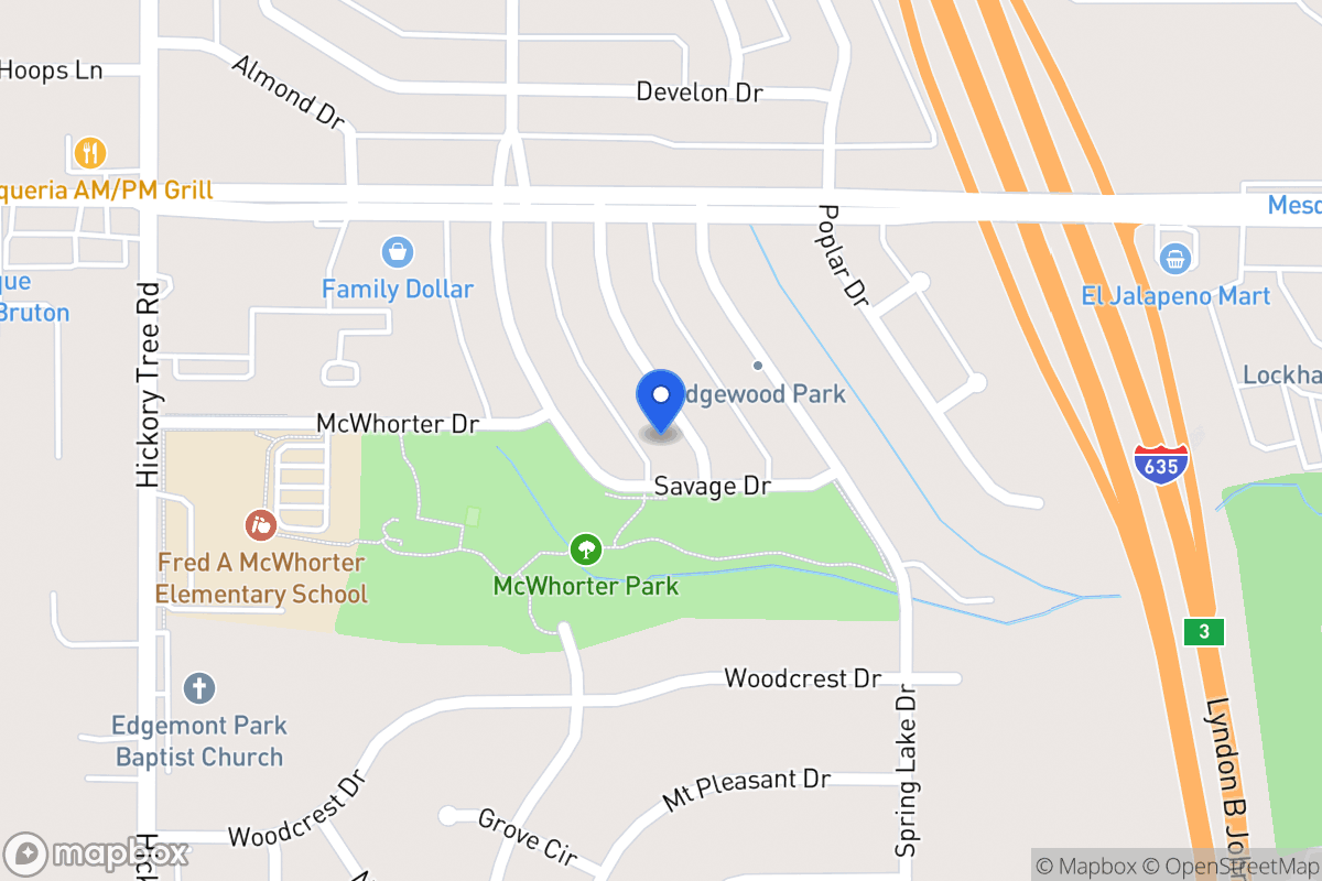 Map of 1647 Evergreen Dr