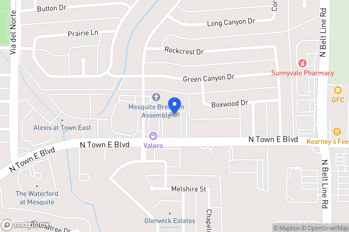 Map of 411 N Town East Blvd