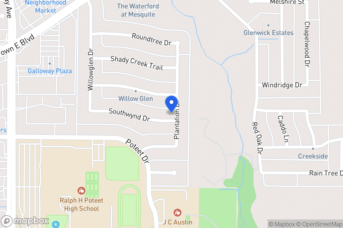 Map of 601 Southwynd Dr