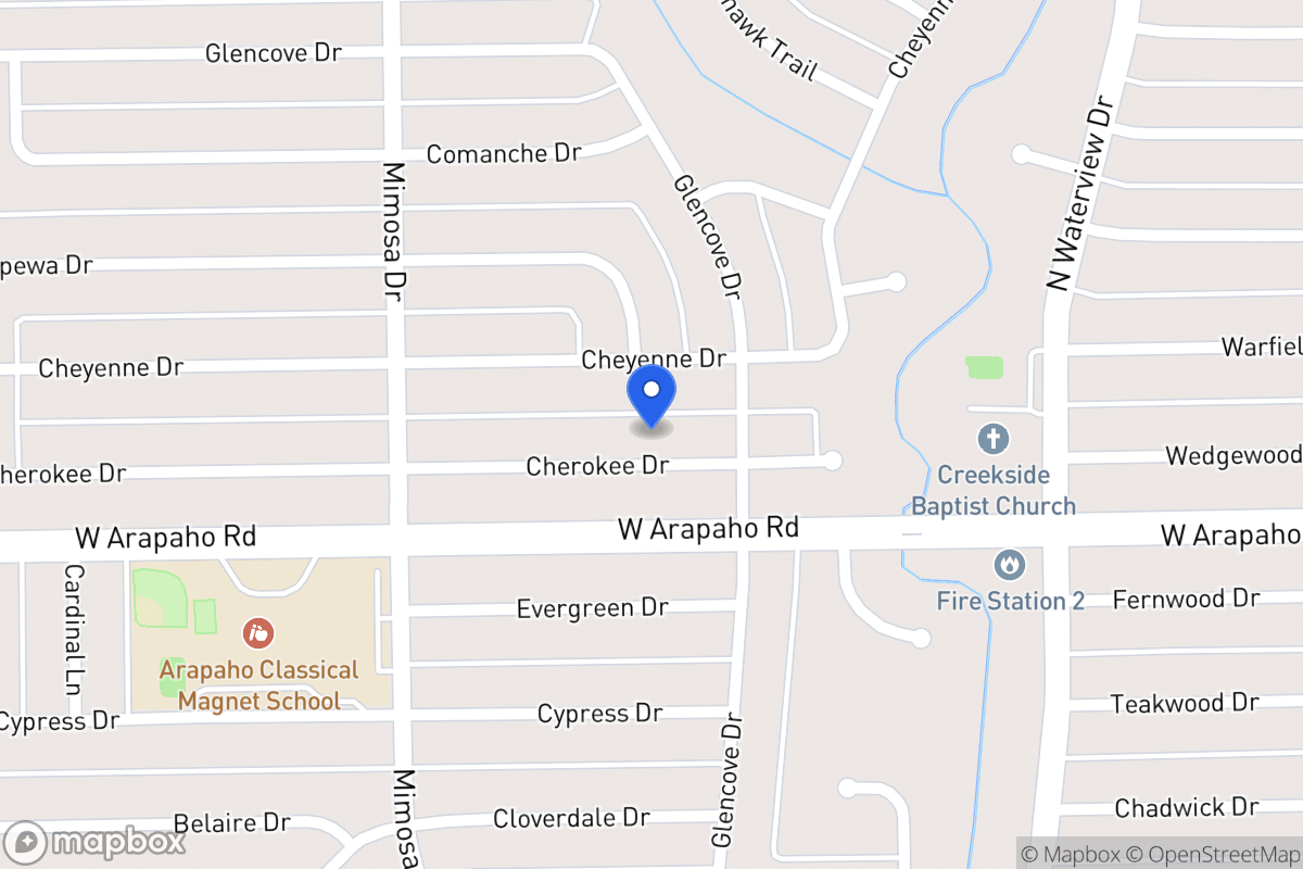 Map of 1218 Cherokee Dr