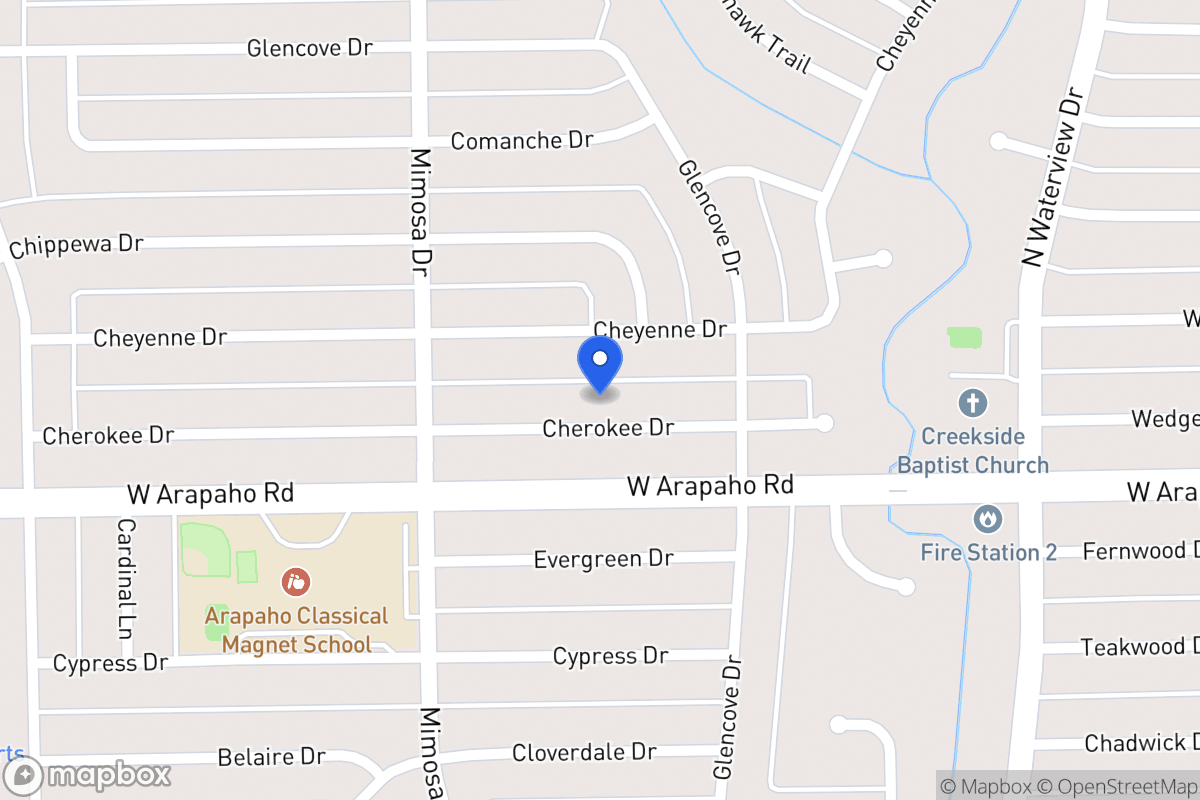 Map of 1222 Cherokee Dr