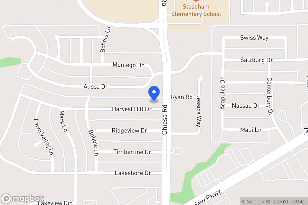 Map of 7309 Harvest Hill Dr