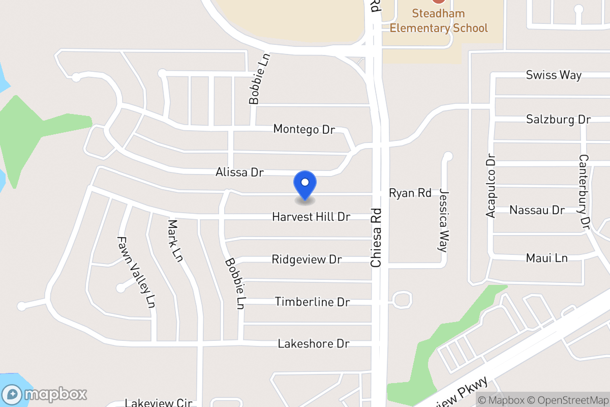Map of 7209 Harvest Hill Dr