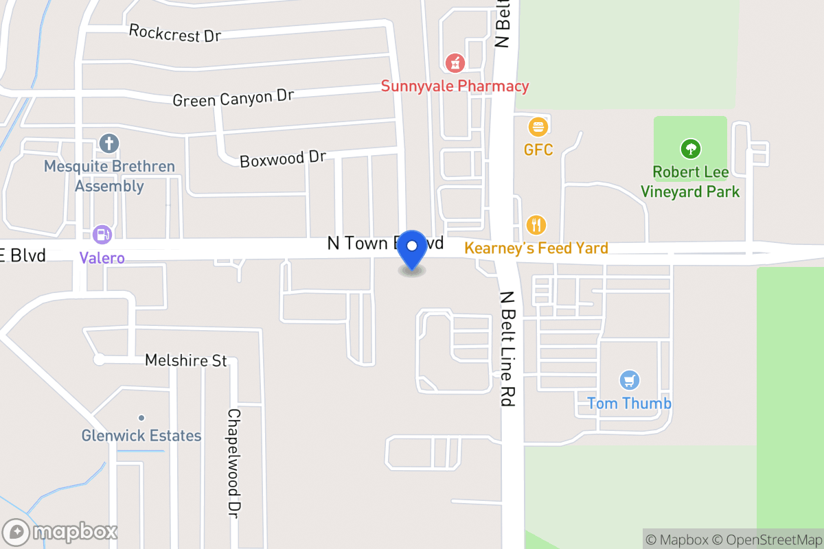 Map of 126 N Town East Blvd