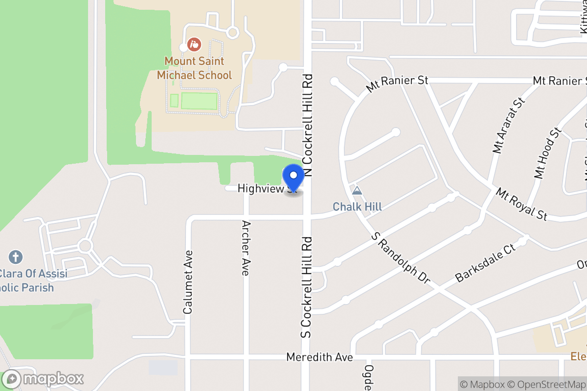 Map of 101 S Cockrell Hill Rd