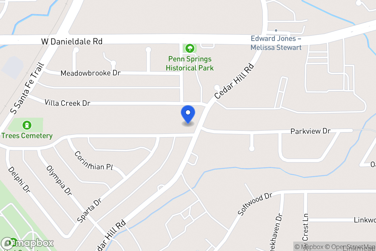 Map of 1603 Cedar Hill Rd