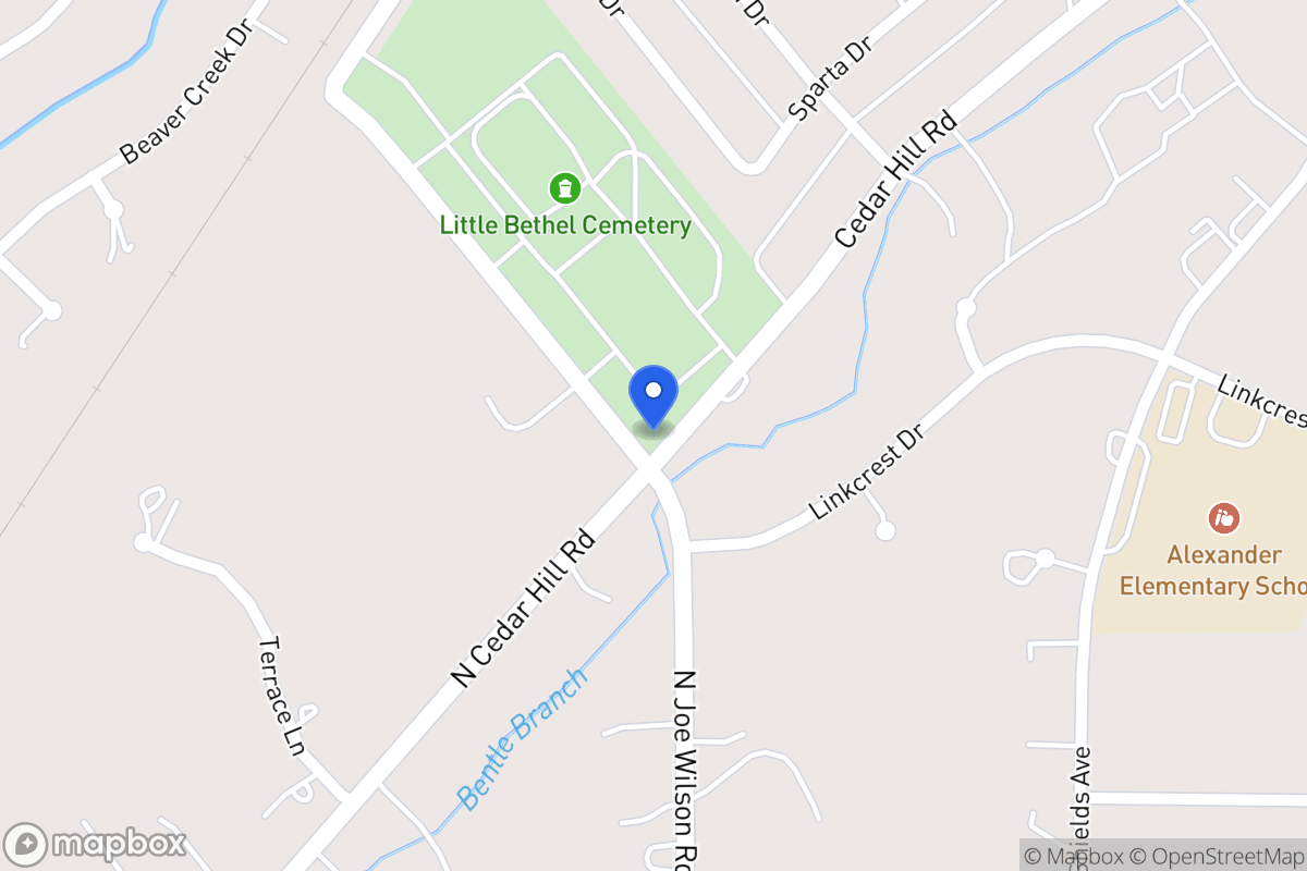 Map of 1801 Cedar Hill Rd