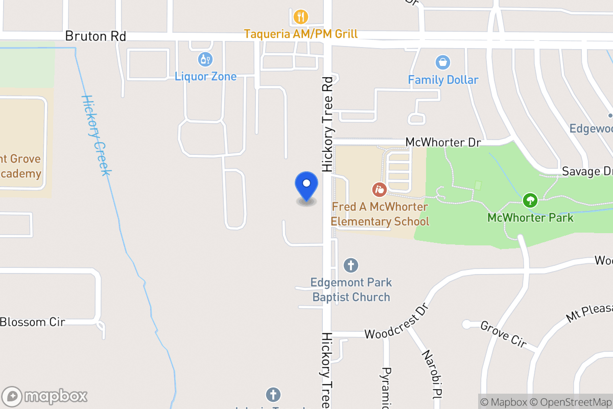 Map of 1709 Hickory Tree Rd