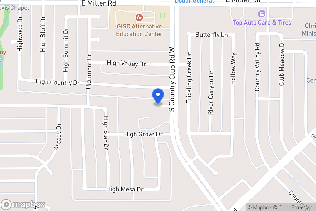 Map of 2301 Country Club Rd