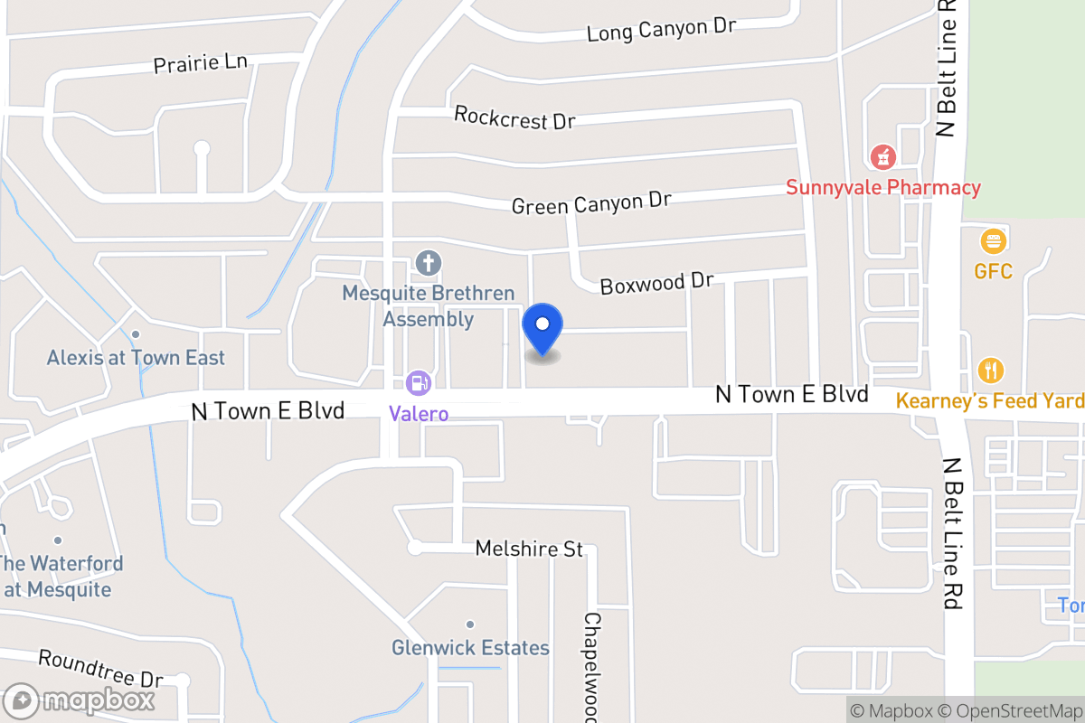 Map of 345 N Town East Blvd