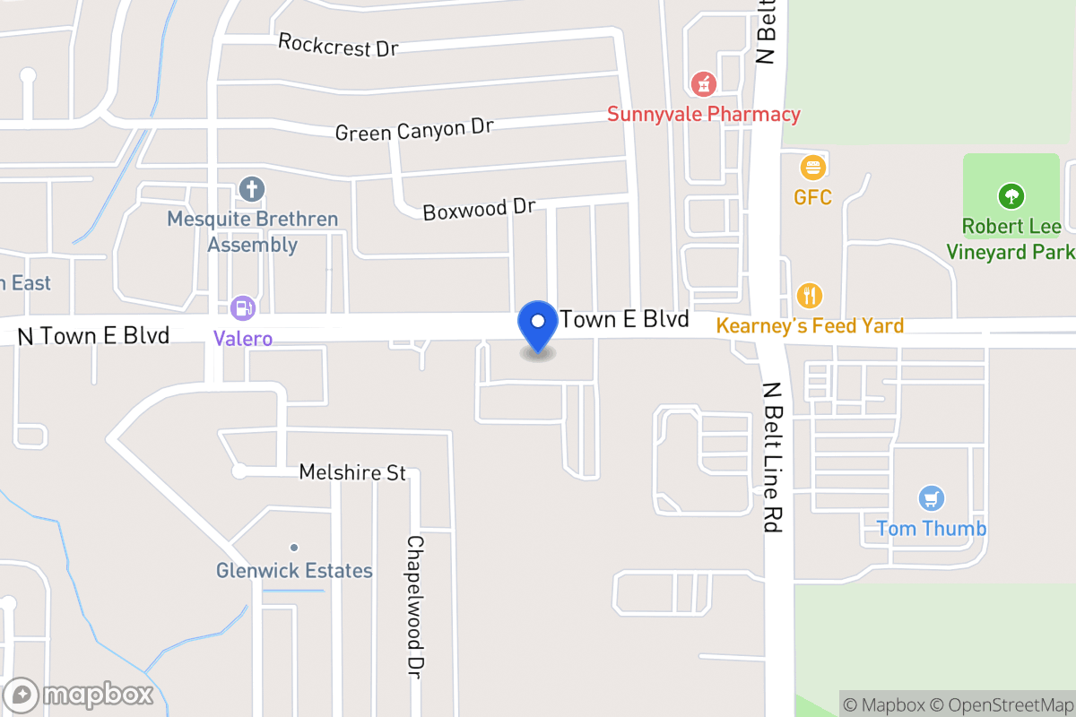 Map of 230 N Town East Blvd
