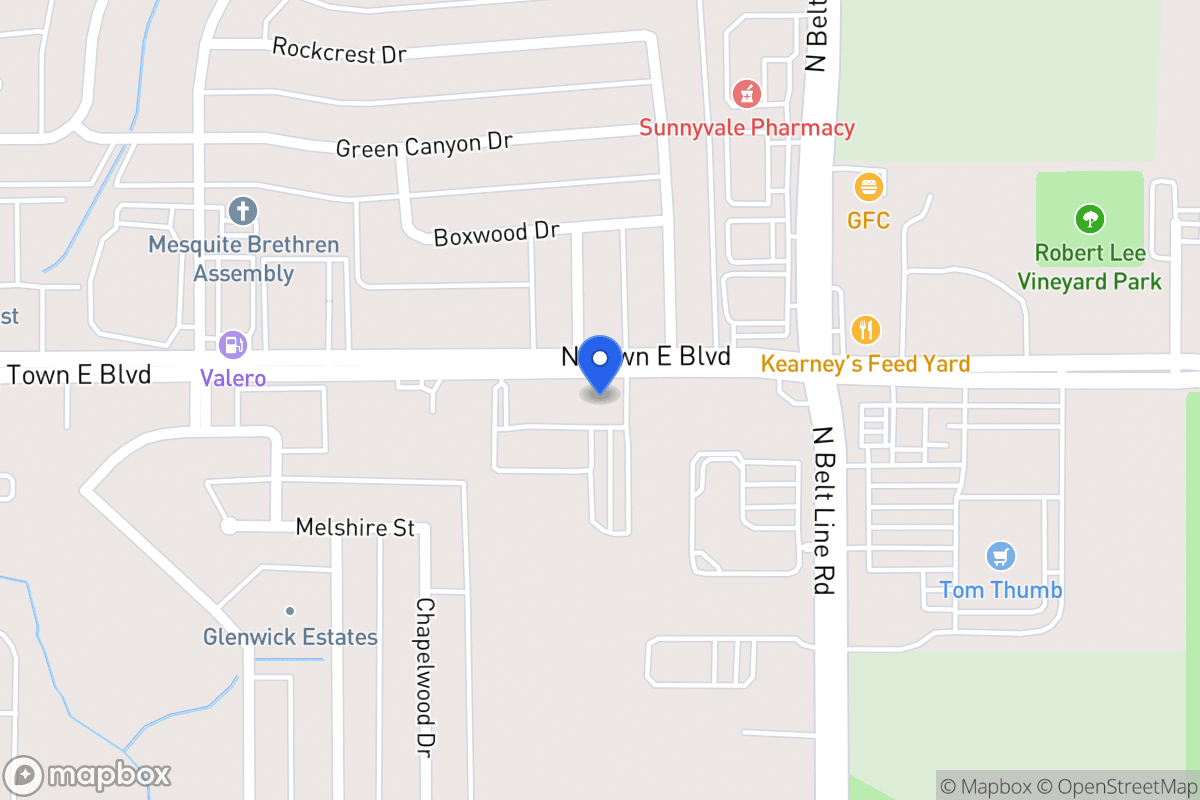 Map of 220 N Town East Blvd