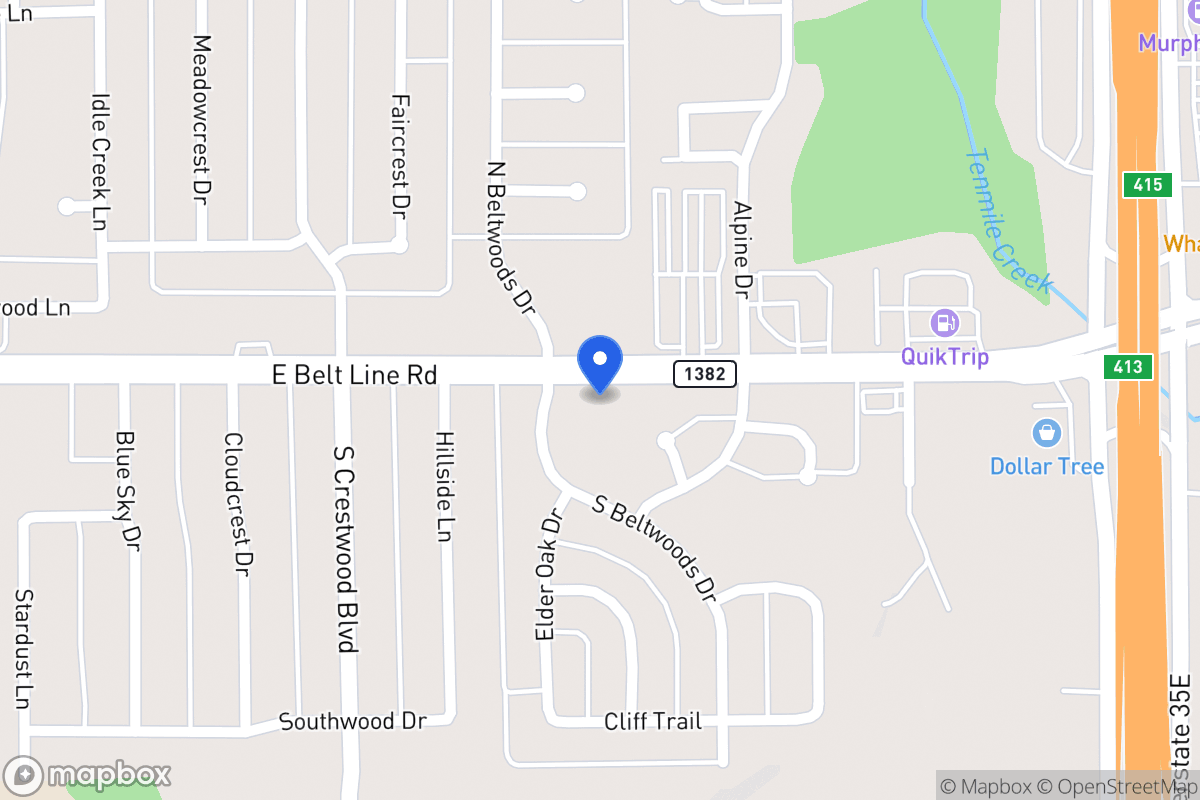 Map of 1100 E Beltline Rd