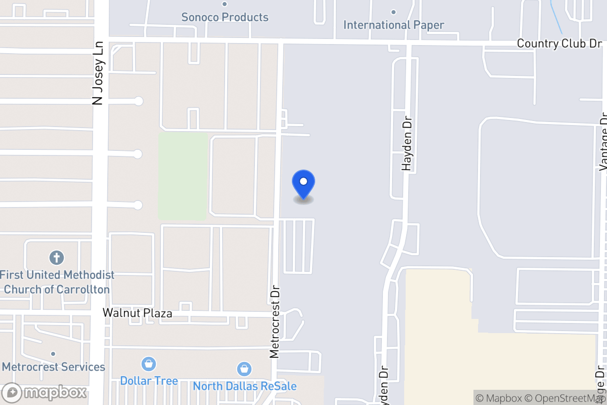 Map of 1600 Metrocrest Dr