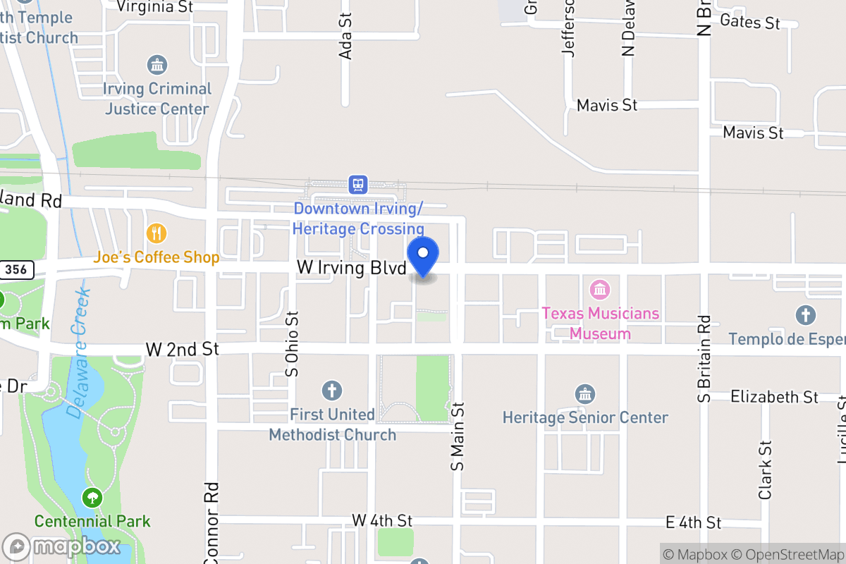 Map of 118 W Irving Blvd