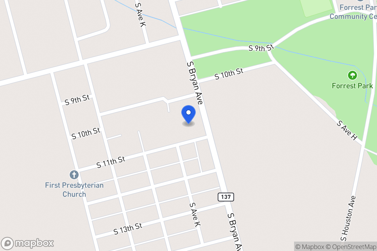 Map of 1102 S Bryan