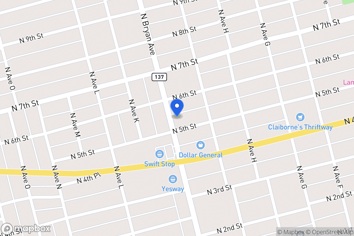 Map of 601 N Bryan