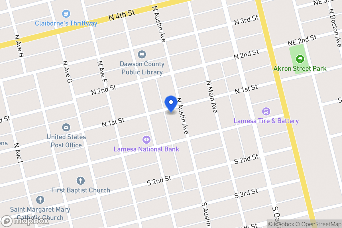 Map of 102 S Austin