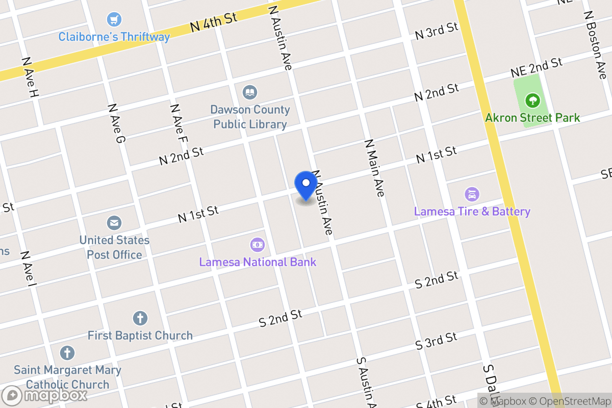 Map of 106 N Austin
