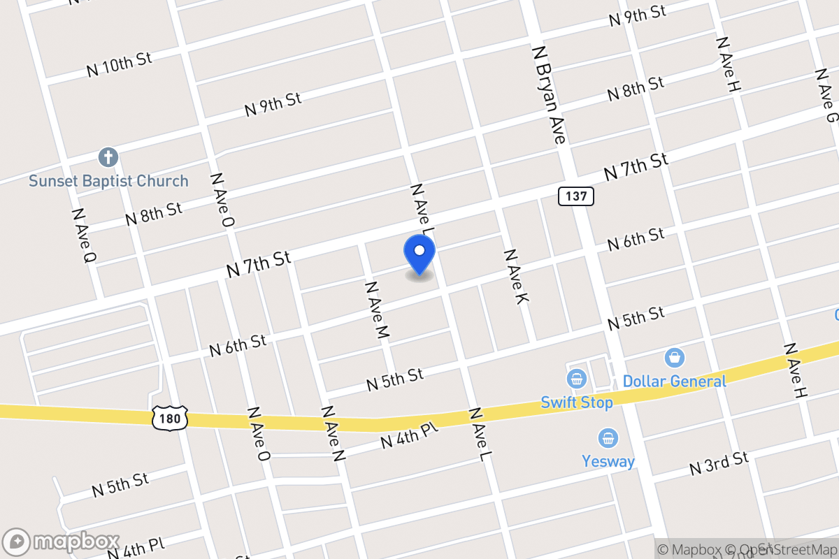 Map of 1302 N 6th