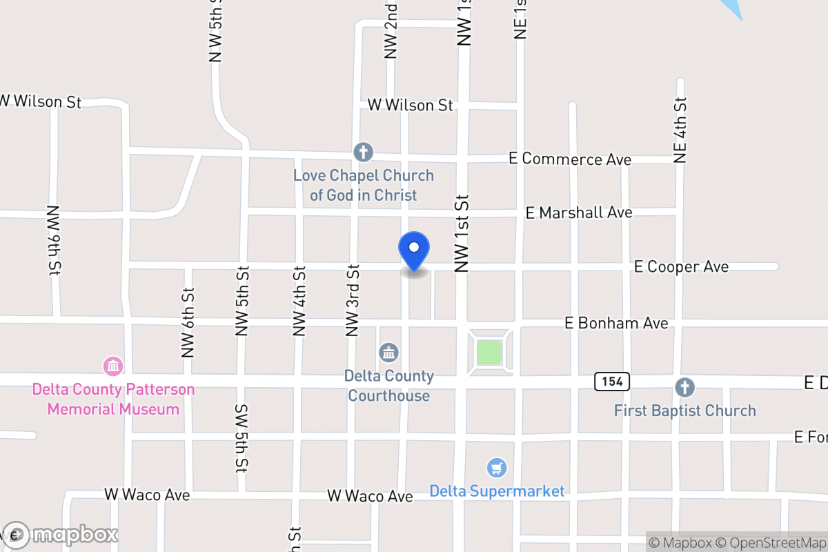 Map of Corner Of Cooper & Second St, Cooper, Tx 75432, Cooper