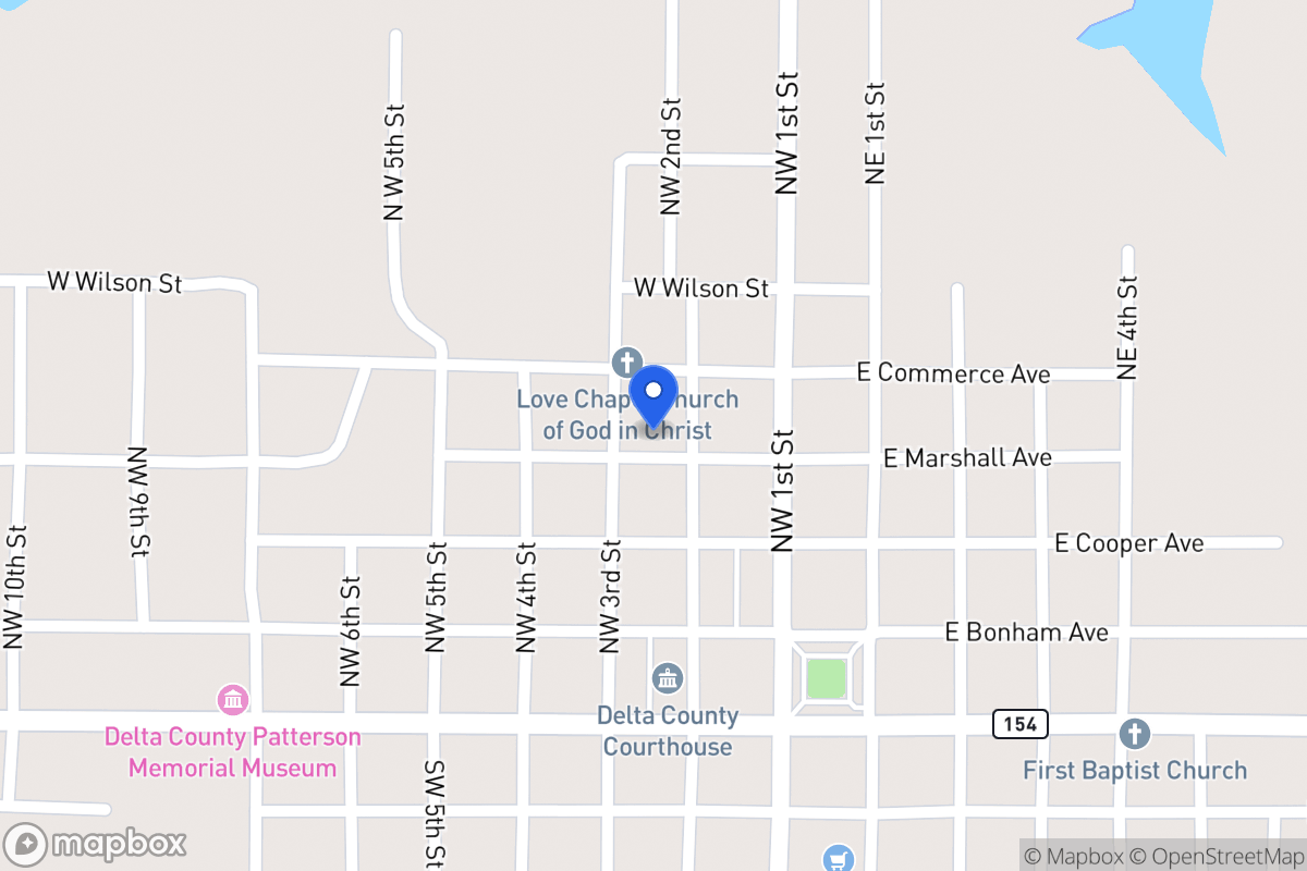 Map of 240 W Marshall , Cooper, Tx 75432, Cooper