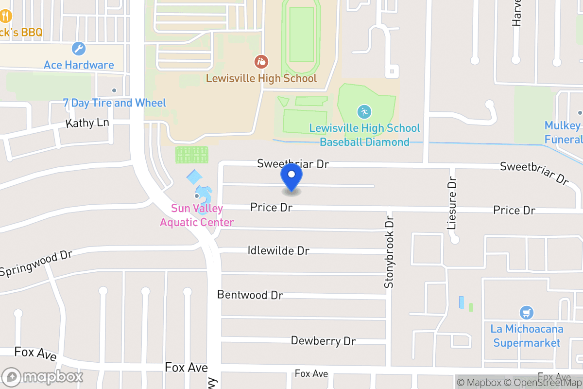 Map of 707  Price Dr, Lewisville, Tx 75067, Lewisville