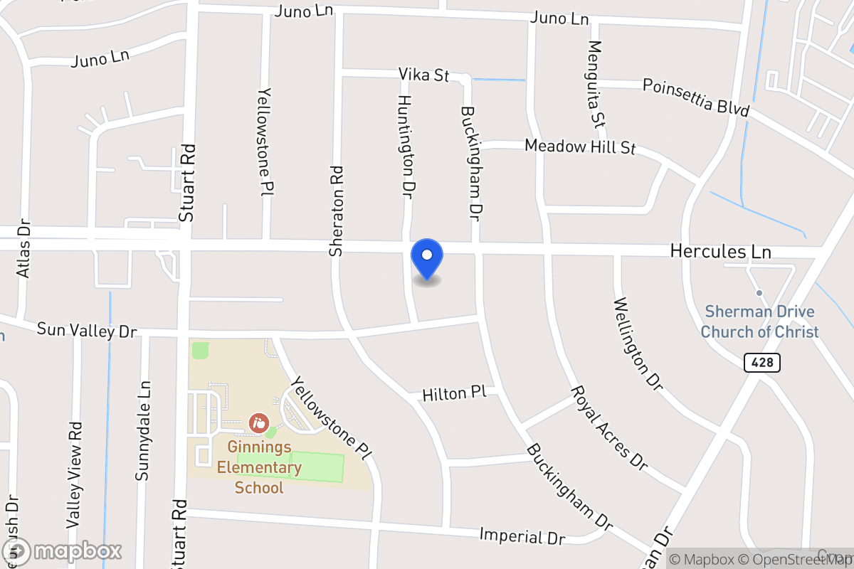 Map of 2604  Huntington Dr, Denton, Tx 76209-8608, Denton