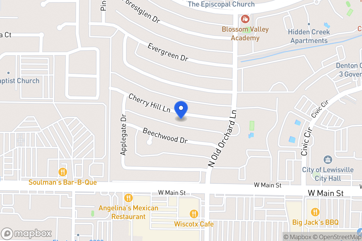 Map of 1344  Cherry Hill Ln, Lewisville, Tx 75067-3309, Lewisville