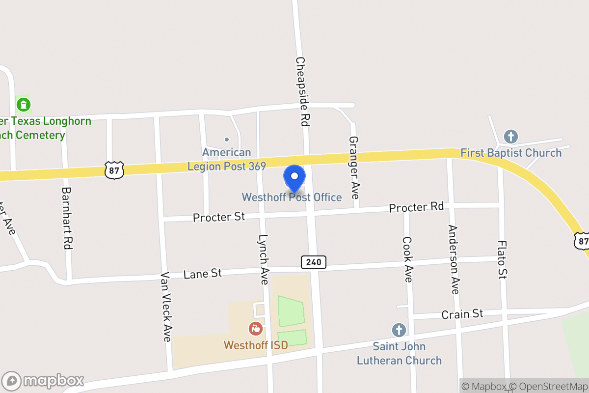 Map of 42 Houston Ave           , Westhoff, Tx 77994, Westhoff