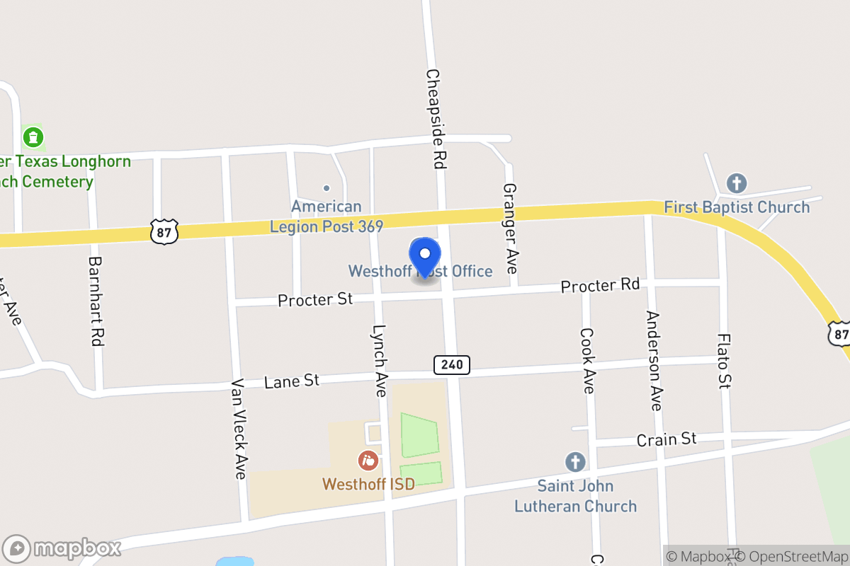 Map of Proctor, Westhoff, Tx 77994, Westhoff