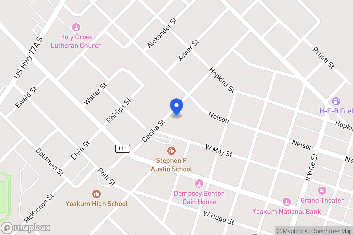 Map of 407 Cecilia, Yoakum, Tx 77954, Yoakum