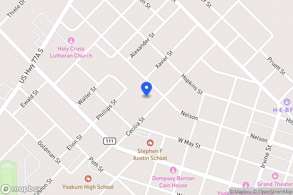 Map of 404 Cecilia, Yoakum, Tx 77995, Yoakum