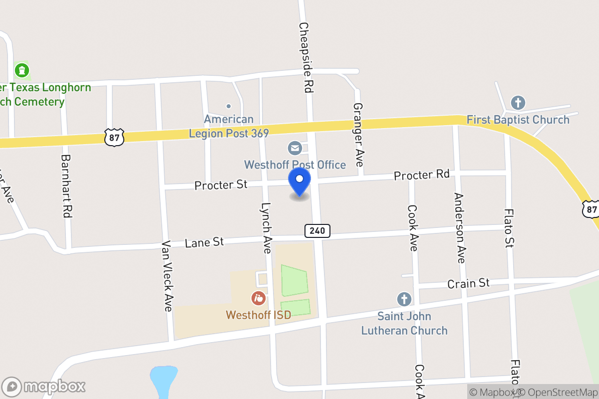 Map of 15560 Cheapside Rd, Westhoff, Tx 77994, Westhoff