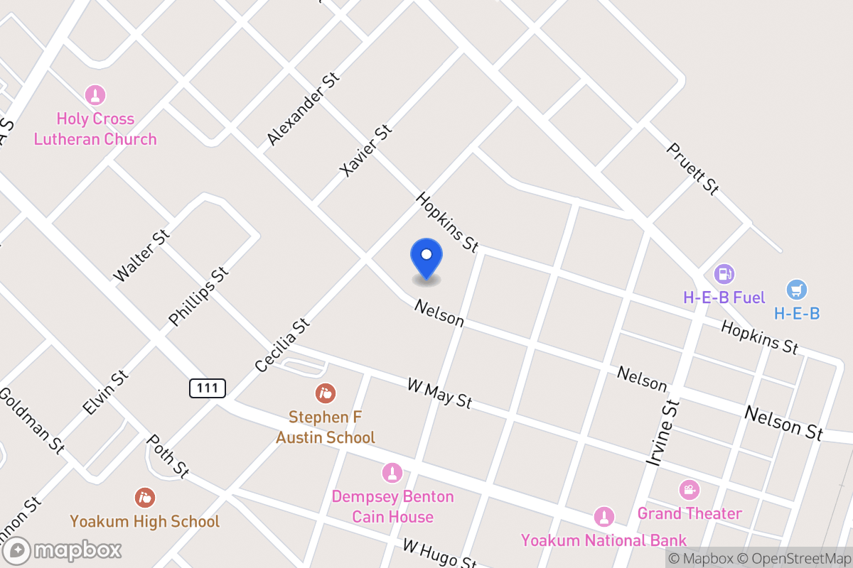 Map of 609 Nelson, Yoakum, Tx 77995, Yoakum