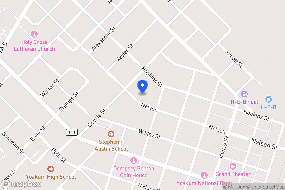 Map of 611 Nelson, Yoakum, Tx 77995, Yoakum