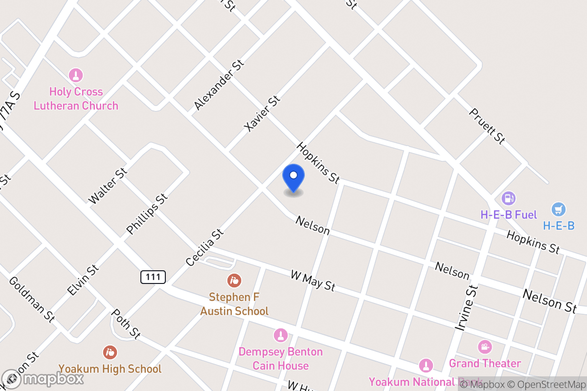 Map of 613 Nelson, Yoakum, Tx 77995, Yoakum