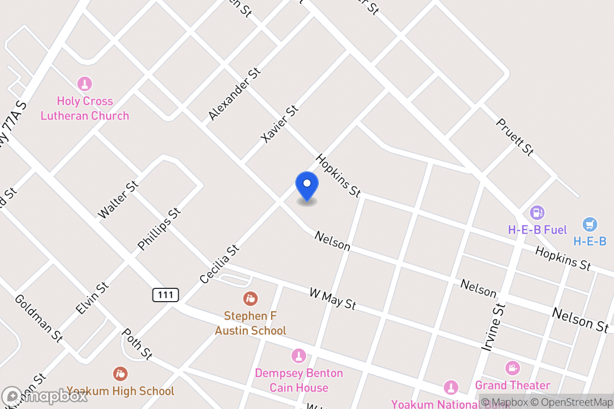 Map of 615 Nelson, Yoakum, Tx 77995, Yoakum