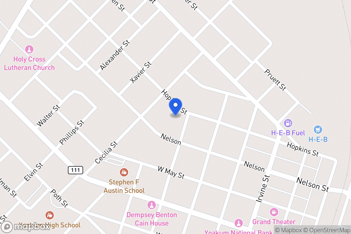 Map of 604 Hopkins, Yoakum, Tx 77995, Yoakum