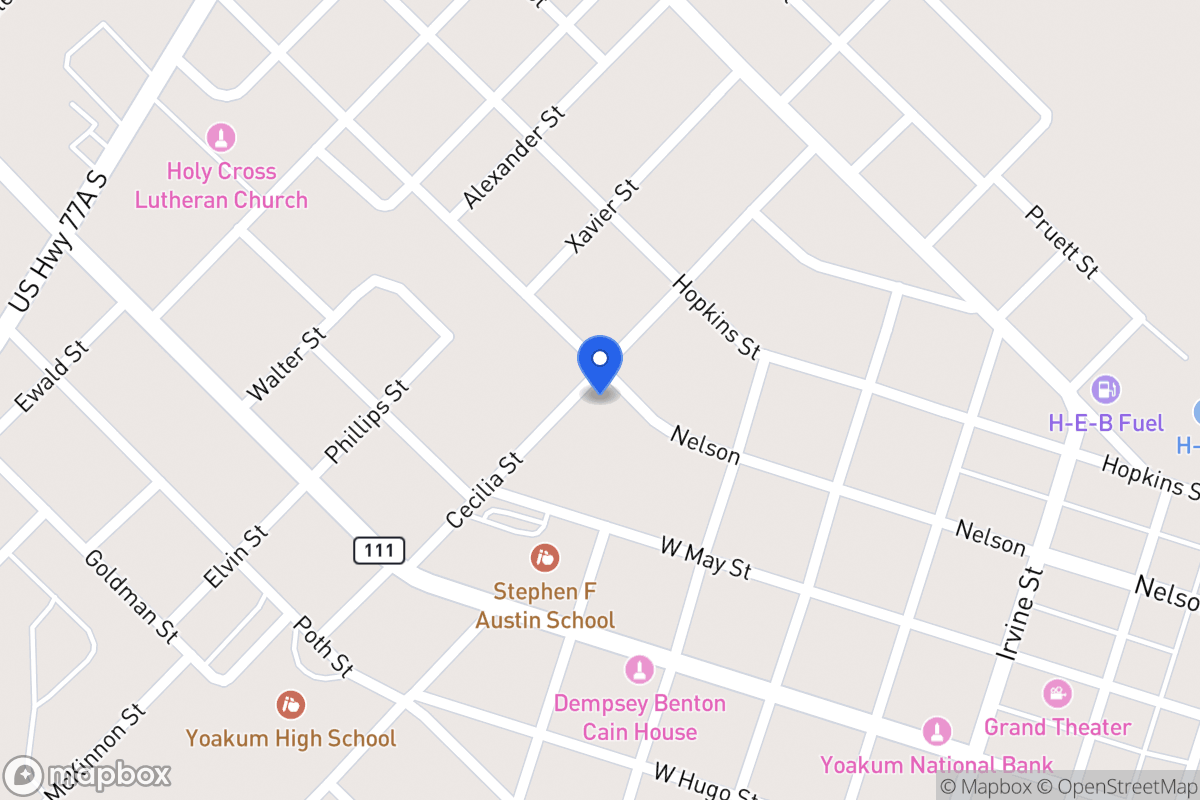 Map of 401 Cecilia, Yoakum, Tx 77995, Yoakum