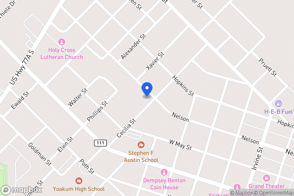 Map of 404 Cecilia, Yoakum, Tx 77995, Yoakum