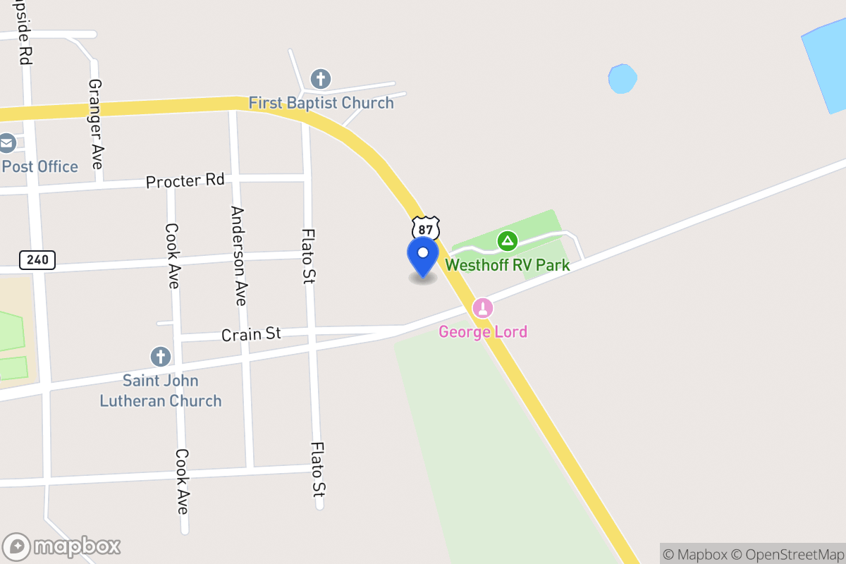 Map of 12876 Us Hwy 87 North, Westhoff, Tx 77994, Westhoff